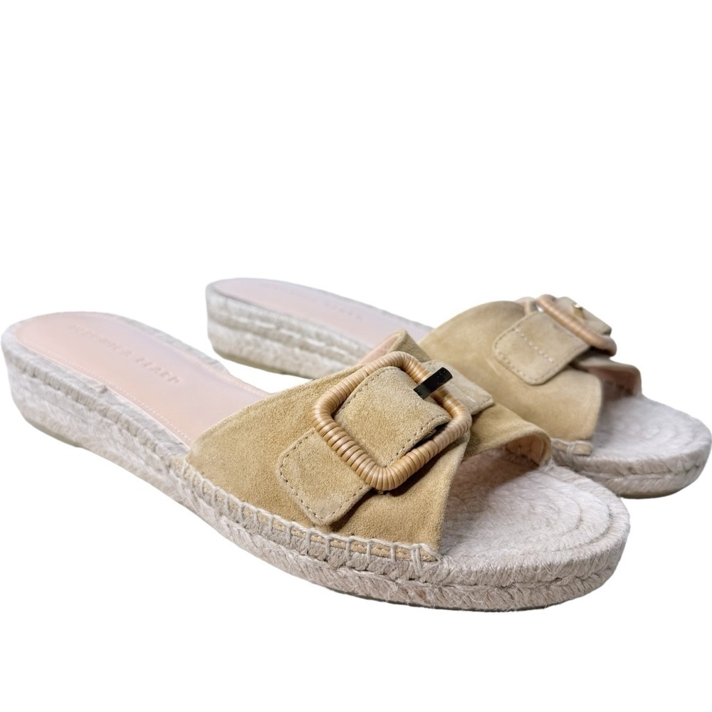 VERONICA BEARD NEW in BOX Apa Suede Buckle Espadrille Sandaks Size 10 in Desert